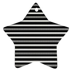 Tribal Stripes Black White Star Ornament (two Sides) by Mariart