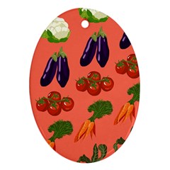 Vegetable Carrot Tomato Pumpkin Eggplant Ornament (oval) by Mariart