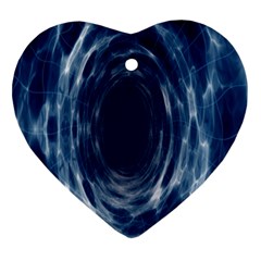 Worm Hole Line Space Blue Ornament (heart)