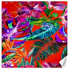 Aloha Hawaiian Flower Floral Sexy Summer Orange Canvas 12  X 12   by Mariart