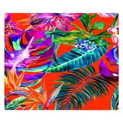 Aloha Hawaiian Flower Floral Sexy Summer Orange Double Sided Flano Blanket (small)  by Mariart