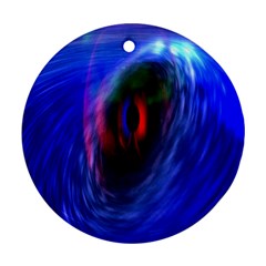 Black Hole Blue Space Galaxy Ornament (round) by Mariart