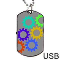 Gear Transmission Options Settings Dog Tag Usb Flash (one Side)