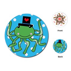 Octopus Sea Animal Ocean Marine Playing Cards (round)  by Nexatart