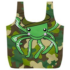 Octopus Army Ocean Marine Sea Full Print Recycle Bags (l)  by Nexatart