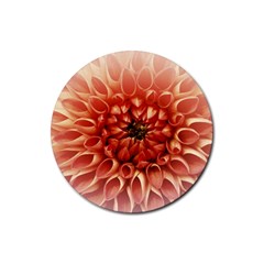 Dahlia Flower Joy Nature Luck Rubber Coaster (round) 