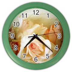 Roses Vintage Playful Romantic Color Wall Clocks