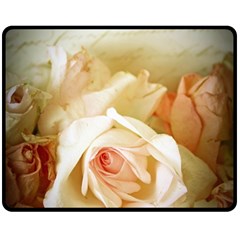 Roses Vintage Playful Romantic Fleece Blanket (medium)  by Nexatart