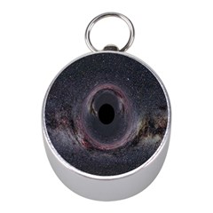 Black Hole Blue Space Galaxy Star Mini Silver Compasses by Mariart