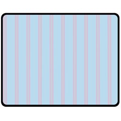 Bleu Pink Line Vertical Fleece Blanket (medium)  by Mariart