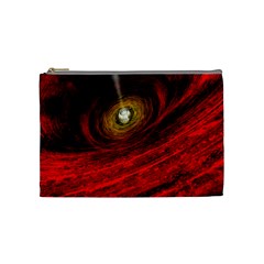 Black Red Space Hole Cosmetic Bag (medium)  by Mariart
