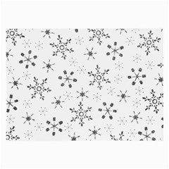 Black Holiday Snowflakes Large Glasses Cloth (2-side) by Mariart