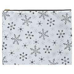 Black Holiday Snowflakes Cosmetic Bag (xxxl) 