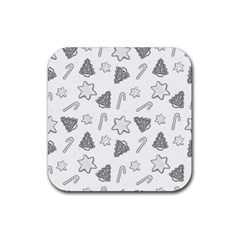 Ginger Cookies Christmas Pattern Rubber Coaster (square)  by Valentinaart