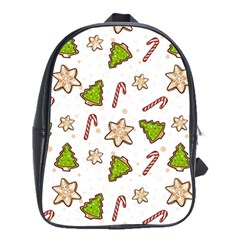 Ginger Cookies Christmas Pattern School Bag (xl) by Valentinaart