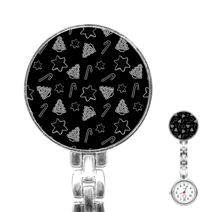 Ginger cookies Christmas pattern Stainless Steel Nurses Watch