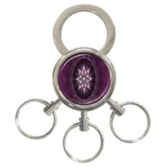 Flower Twirl Star Space Purple 3-ring Key Chains by Mariart