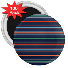 Horizontal Line Blue Green 3  Magnets (100 Pack) by Mariart