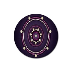 Mandalarium Hires Hand Eye Purple Rubber Coaster (round)  by Mariart