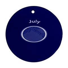 Moon July Blue Space Round Ornament (two Sides) by Mariart