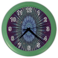 Peaceful Flower Formation Sparkling Space Color Wall Clocks by Mariart