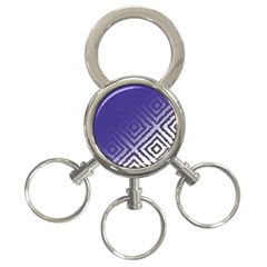 Plaid Blue White 3-ring Key Chains by Mariart