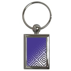 Plaid Blue White Key Chains (rectangle)  by Mariart