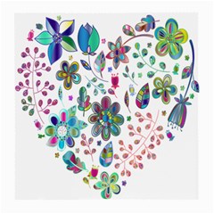 Prismatic Psychedelic Floral Heart Background Medium Glasses Cloth (2-side) by Mariart