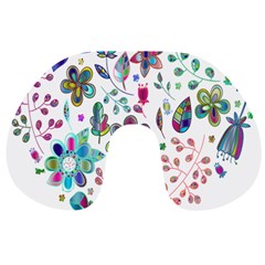 Prismatic Psychedelic Floral Heart Background Travel Neck Pillows by Mariart