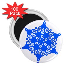 Snowflake Art Blue Cool Polka Dots 2 25  Magnets (100 Pack) 