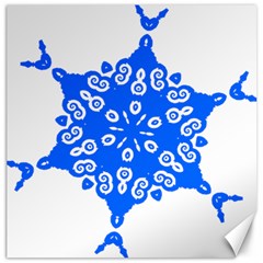 Snowflake Art Blue Cool Polka Dots Canvas 12  X 12   by Mariart