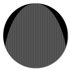 Space Line Grey Black Magnet 5  (round) by Mariart