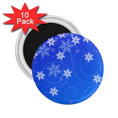 Winter Blue Snowflakes Rain Cool 2 25  Magnets (10 Pack)  by Mariart