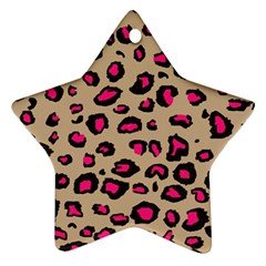 Pink Leopard 2 Star Ornament (two Sides) by TRENDYcouture