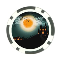 Halloween Landscape Poker Chip Card Guard by ValentinaDesign