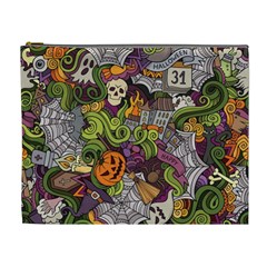 Halloween Pattern Cosmetic Bag (xl) by ValentinaDesign