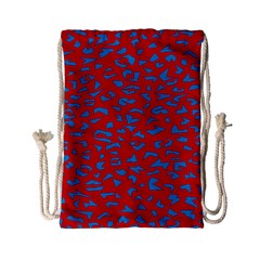 Blue Red Space Galaxy Drawstring Bag (small) by Mariart
