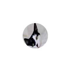 Cat Face Cute Black White Animals 1  Mini Magnets by Mariart
