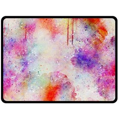 Watercolor Galaxy Purple Pattern Double Sided Fleece Blanket (large)  by paulaoliveiradesign