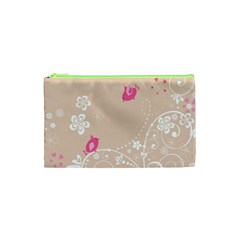 Flower Bird Love Pink Heart Valentine Animals Star Cosmetic Bag (xs) by Mariart