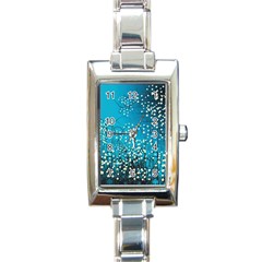 Flower Back Leaf River Blue Star Rectangle Italian Charm Watch by Mariart