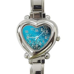 Flower Back Leaf River Blue Star Heart Italian Charm Watch by Mariart