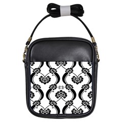 Flower Floral Black Sexy Star Black Girls Sling Bags by Mariart