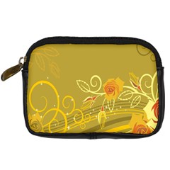 Flower Floral Yellow Sunflower Star Leaf Line Gold Digital Camera Cases by Mariart