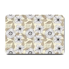 Flower Rose Sunflower Gray Star Small Doormat  by Mariart
