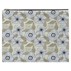 Flower Rose Sunflower Gray Star Cosmetic Bag (xxxl) 