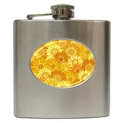 Flower Sunflower Floral Beauty Sexy Hip Flask (6 Oz) by Mariart