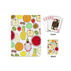Mango Fruit Pieces Watermelon Dragon Passion Fruit Apple Strawberry Pineapple Melon Playing Cards (mini)  by Mariart