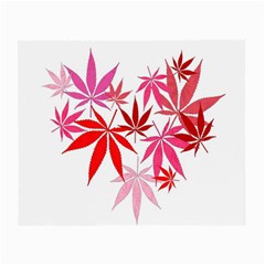 Marijuana Cannabis Rainbow Pink Love Heart Small Glasses Cloth (2-side) by Mariart