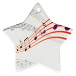 Musical Net Purpel Orange Note Ornament (Star) Front